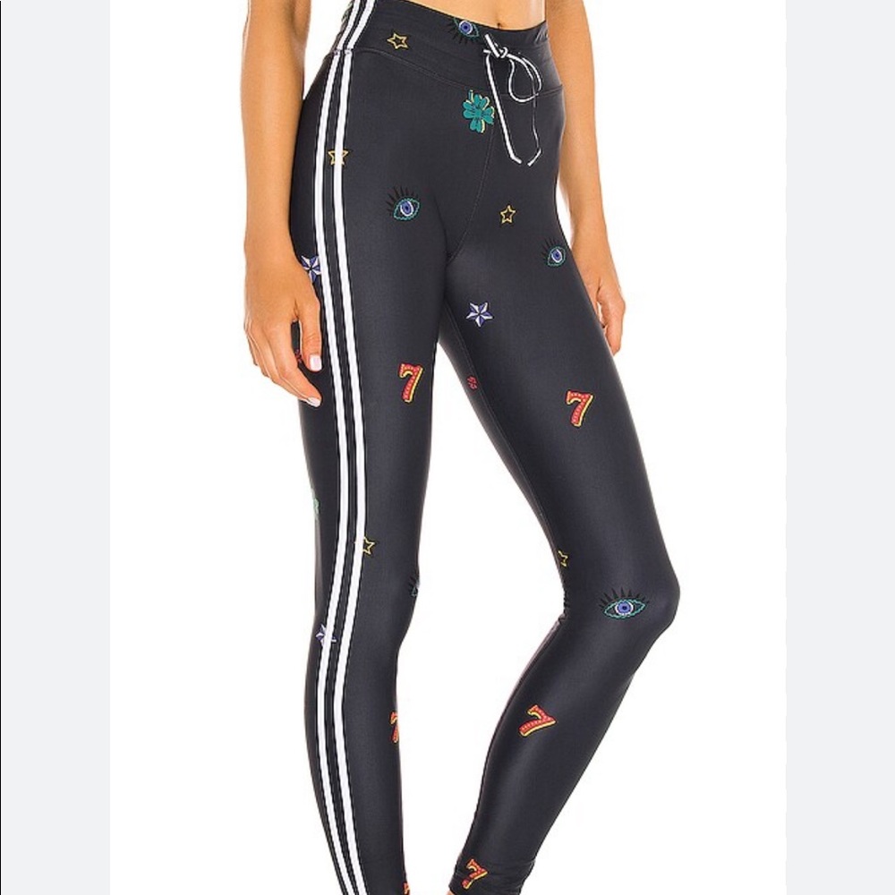 The Upside Black Leggings with Colorful Motifs